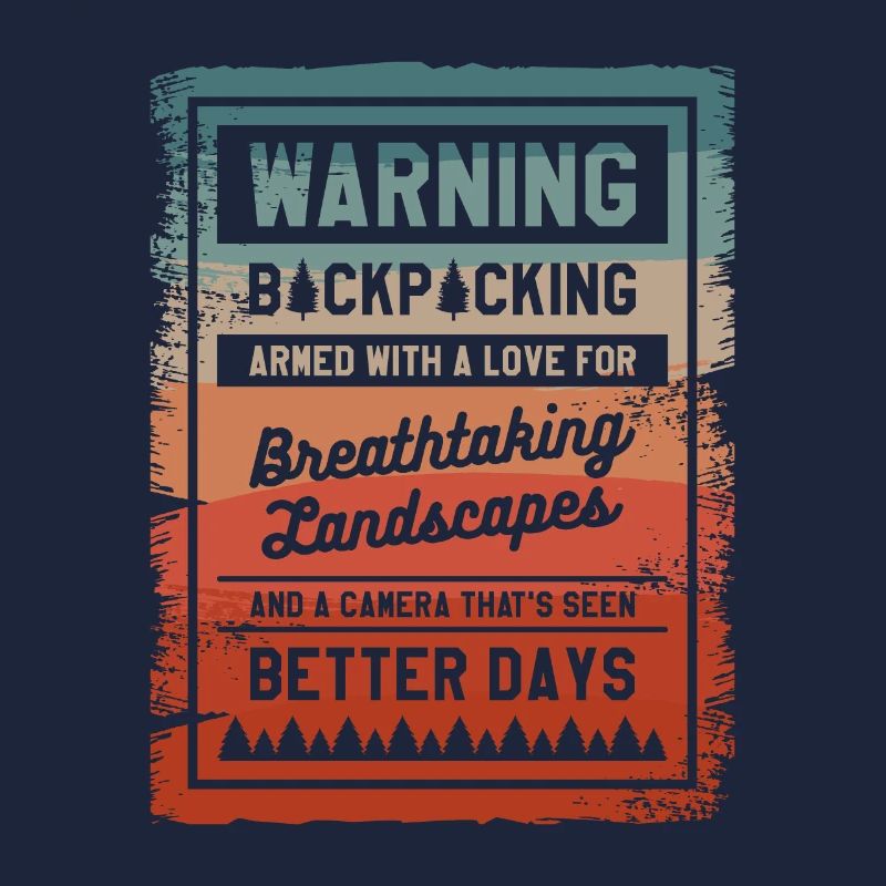 Warnung Backpacking bewaffnet mit einer Liebe zu