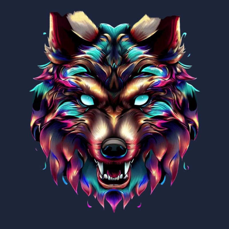Wolfskopf Synthwave Wolf