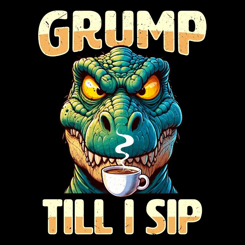 Grumpy Trex Dinosaur With