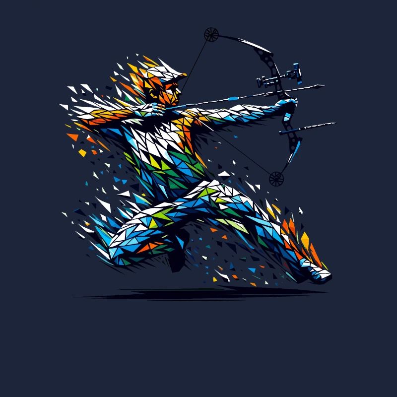 Polygon Art Archer Archery Bow And Arrow Archers