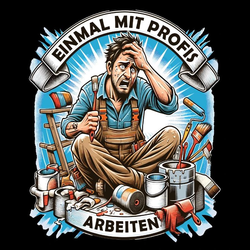 Working with professionals, funny master painter