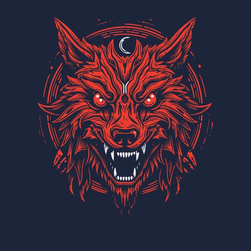 Wolf Beängstigend Lunar Wolf