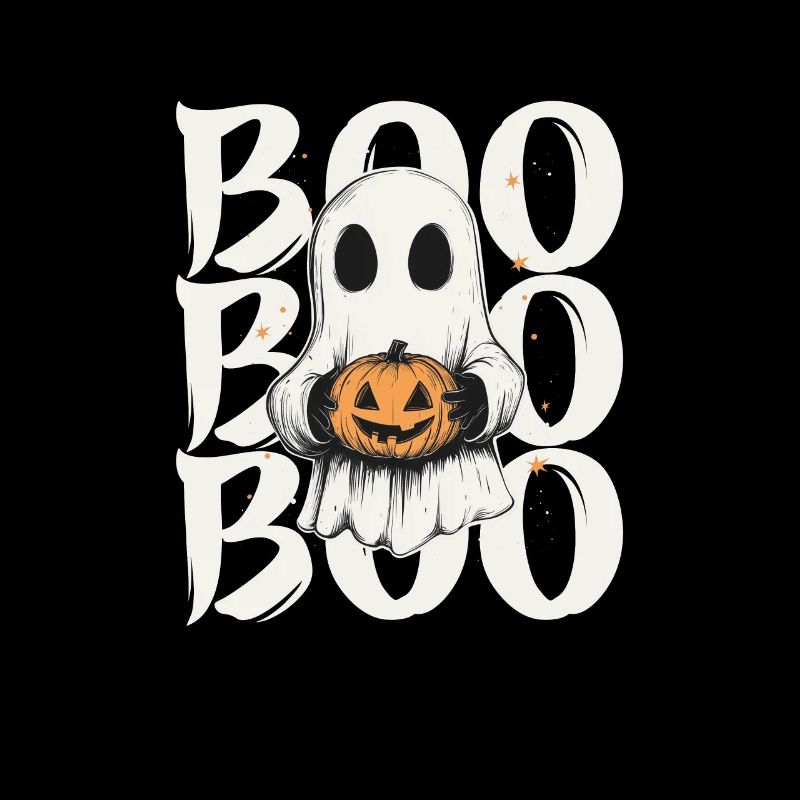 Ghost with Pumpkin Boo" Halloween