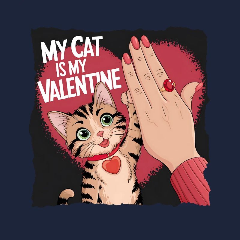 Célibataire & Chat Saint-Valentin Mon chat est mon valentin