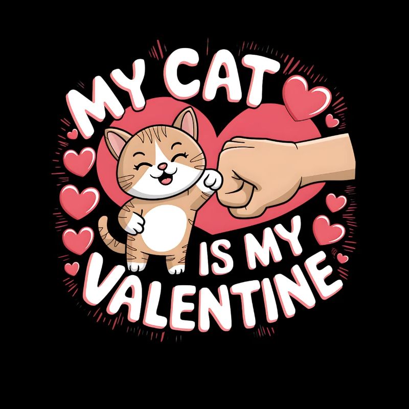 Célibataire & Chat Saint-Valentin Mon chat est mon valentin