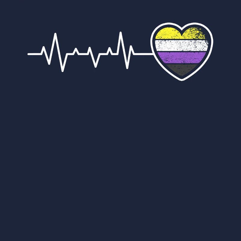 Nonbinary Pride Herzschlag Enby Flagge