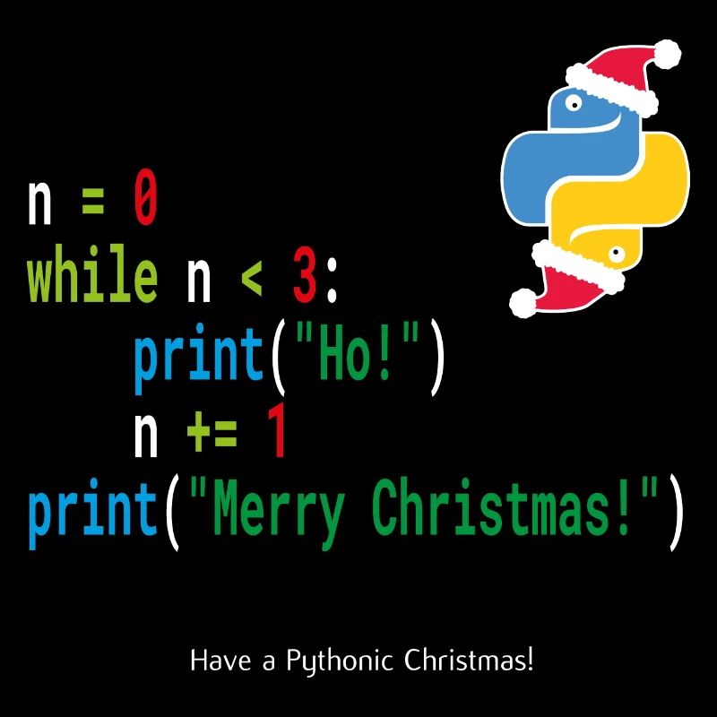 Ho! Ho! Ho! - Merry Christmas -Python Geek Design