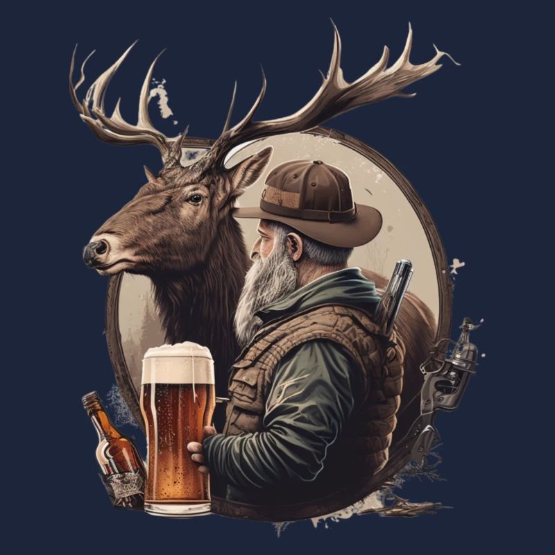 Hunter drinks beer