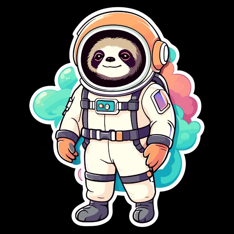 Sloth Astronaut Illustration