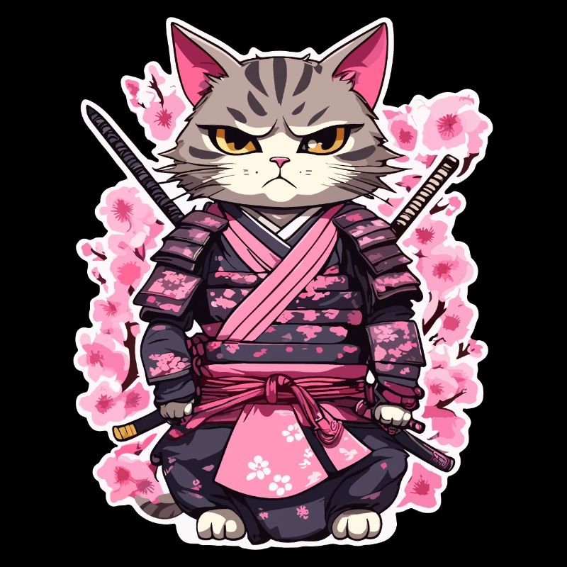 Samurai Katze & Kirschblüten #7