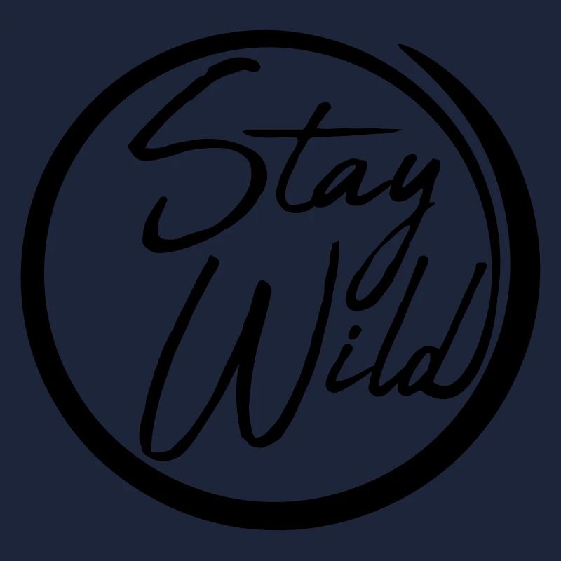 circle ring around wilderness design stay wild text logo