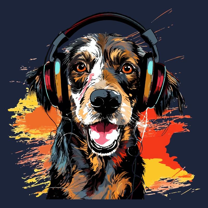 Witziger Hund mit Kopfhörer Hunde Design