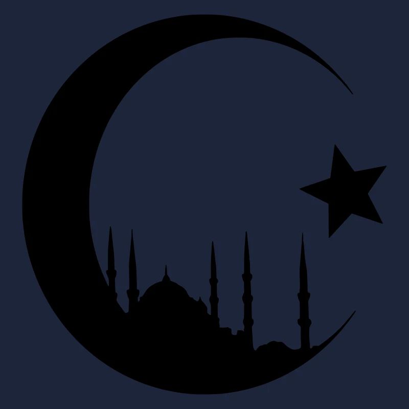 Halbmond mit Moschee