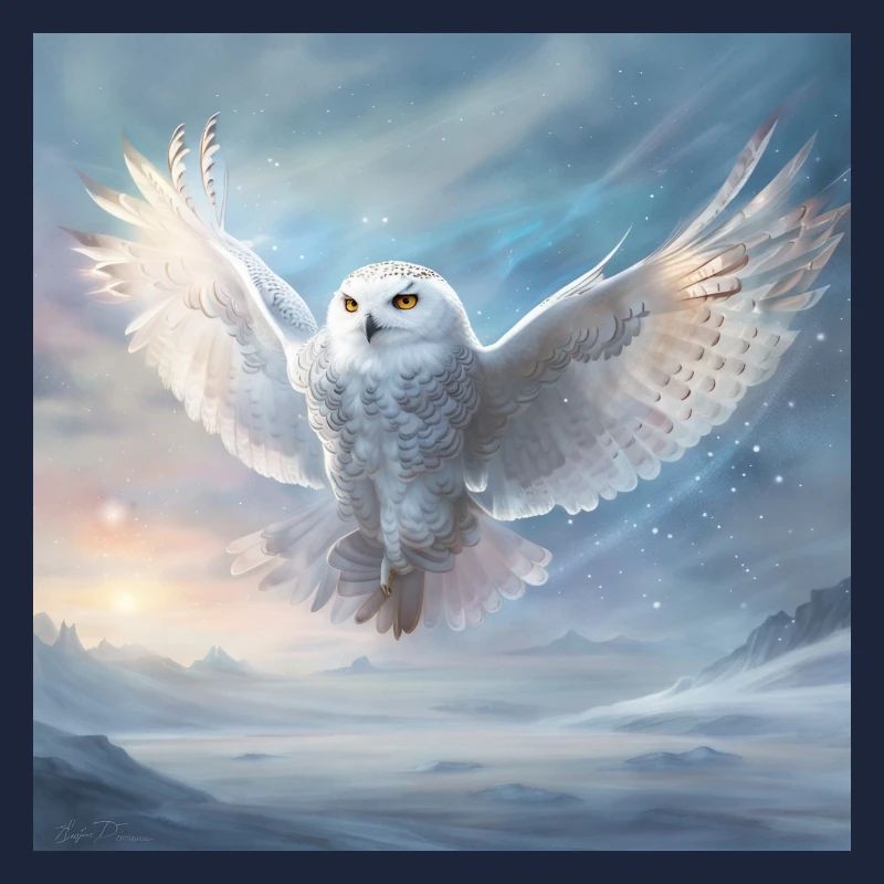 Flug der Schnee-Eule