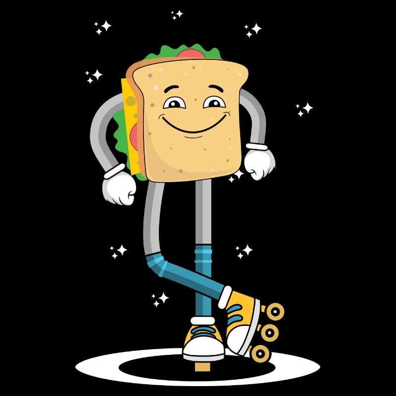 Roller skating roller skater skating sandwich bread