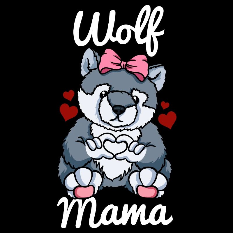 Wolf Mom Finger Heart Wolf Loop