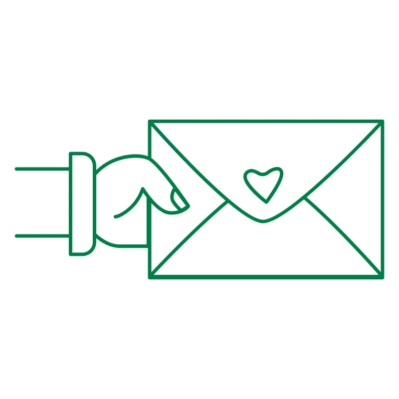 hand holding and envelope with a love heart