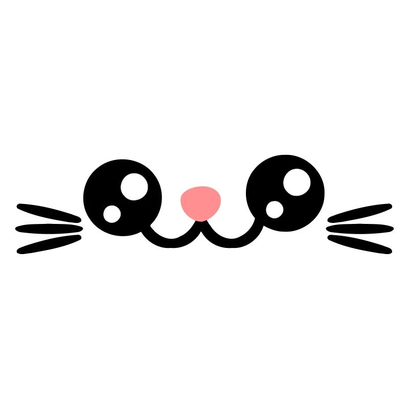 Katzengesicht Katzen Augen Süßes Chibi Kätzchen