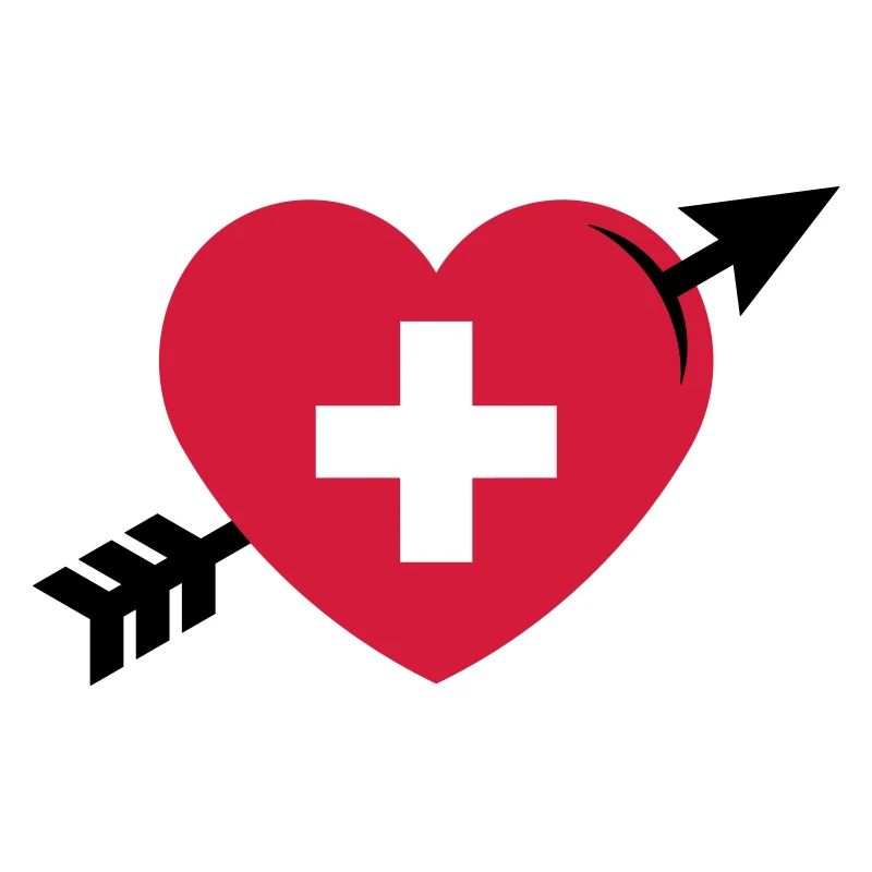Herz Mit Schweizerkreuz Und Pfeil (Schweiz / 2C)