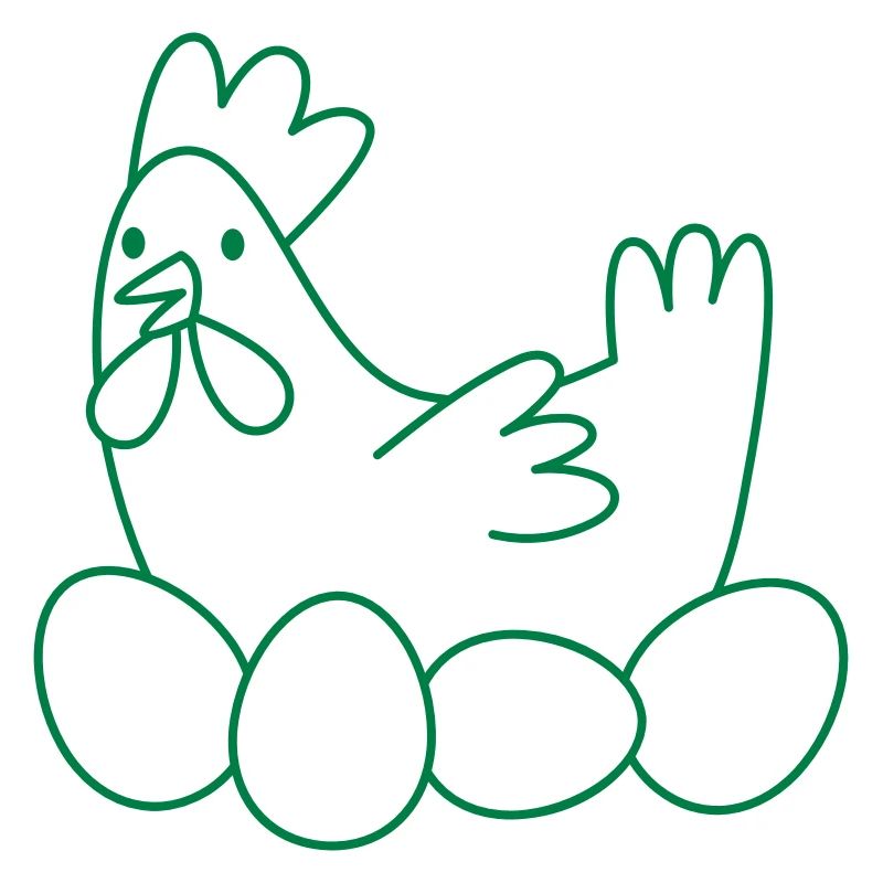 Chicken chook with eggs