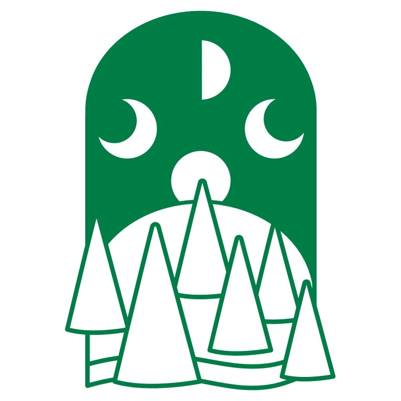 BOHO Moon phases arc with forest