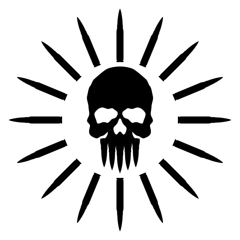 skull and bullets