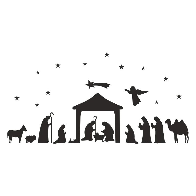 Weihnachtskrippe Silhouette Krippenszene