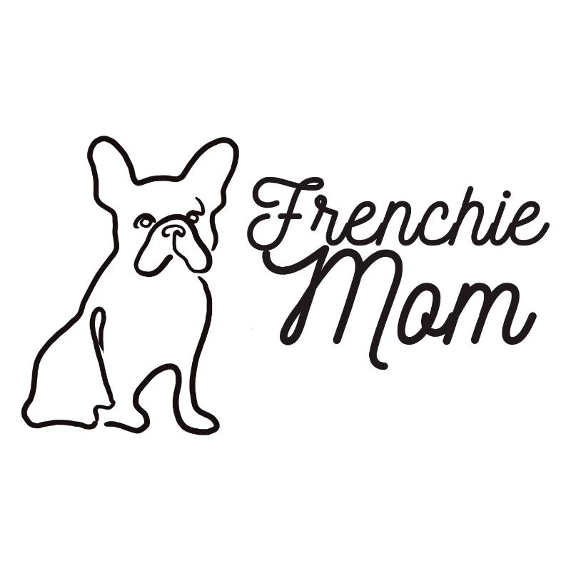 Frenchie Mom Silhouette Script Lineart