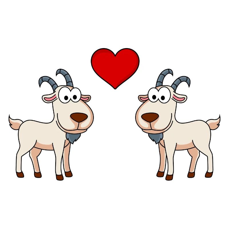 Bergziege Comic Paar Liebe
