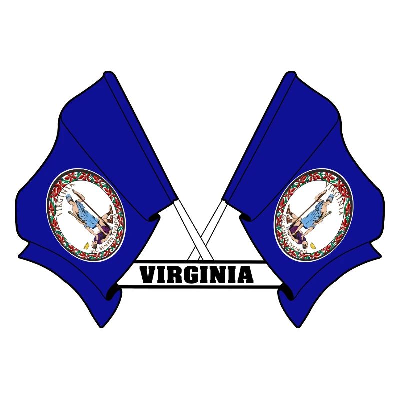 Deux drapeaux texte VIRGINIA