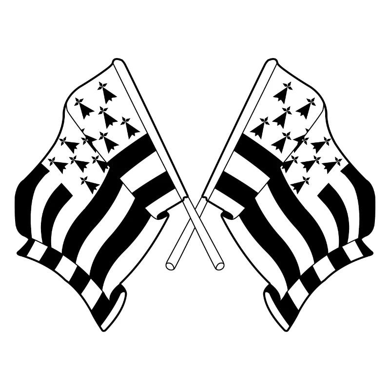 Two flags crossed Brittany