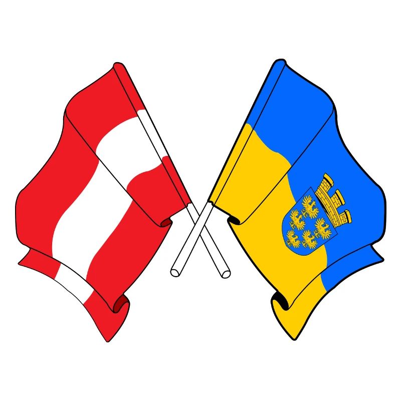 Austria & Lower Austria Crossed Flags