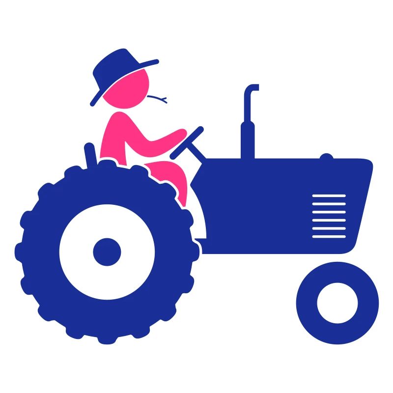 Bauer auf Traktor