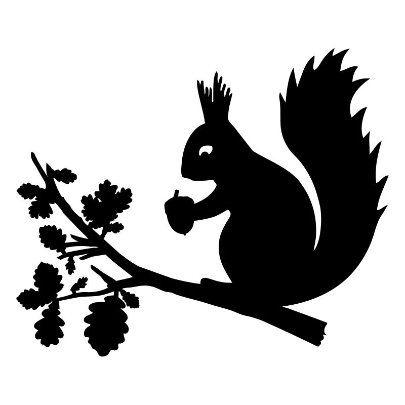 Eichhörnchen Eichel Zweig Eiche Blätter Baum Wald