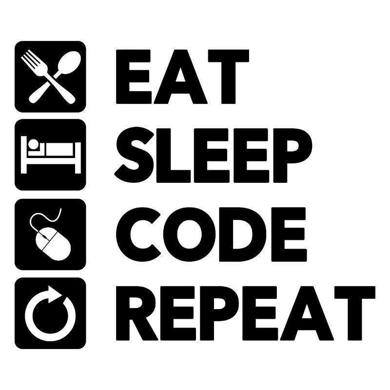 Eat Sleep Code Repeat Coder Programmer Software De