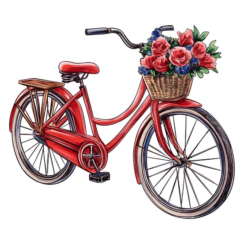 Fahrrad mit Blumenkorb