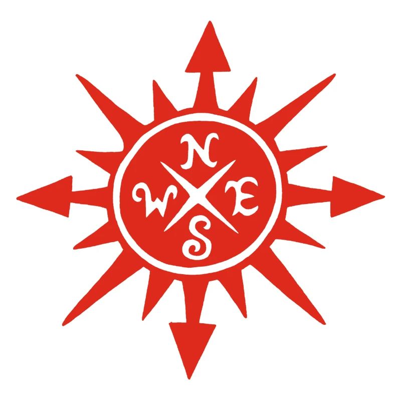 Red sun and compass
