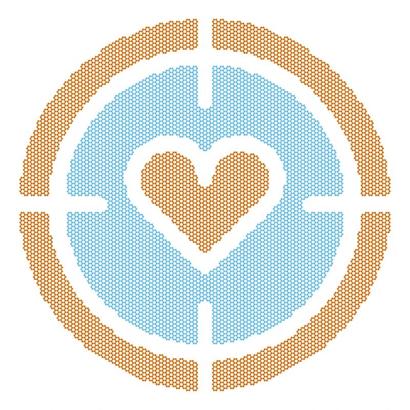 Heart in Target Emblem, atomic pattern