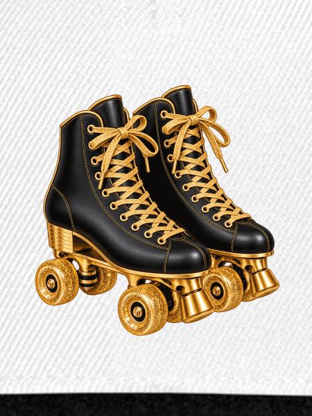 Rollschuhe Schwarz-Gold