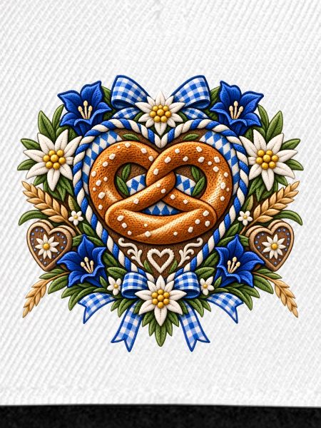 Brezel mit Edelweiß und Enzian 