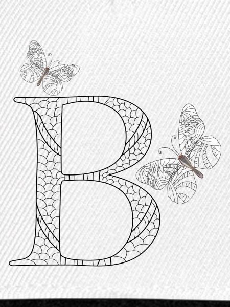 Buchstabe B mit Schmetterlingen