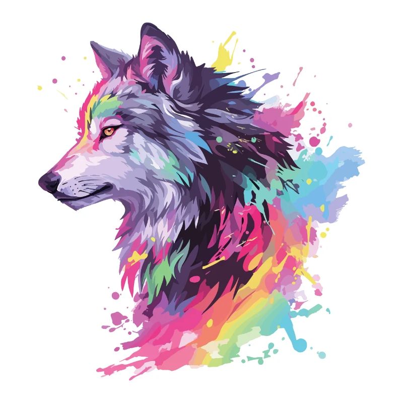 Wolf Wolf Head Predator Forest Nature Wilderness Art