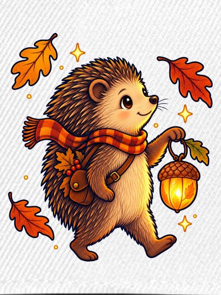 Igel mit Eichellaterne