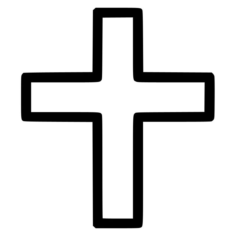 Dickes Kreuz Outline Comic Symbol