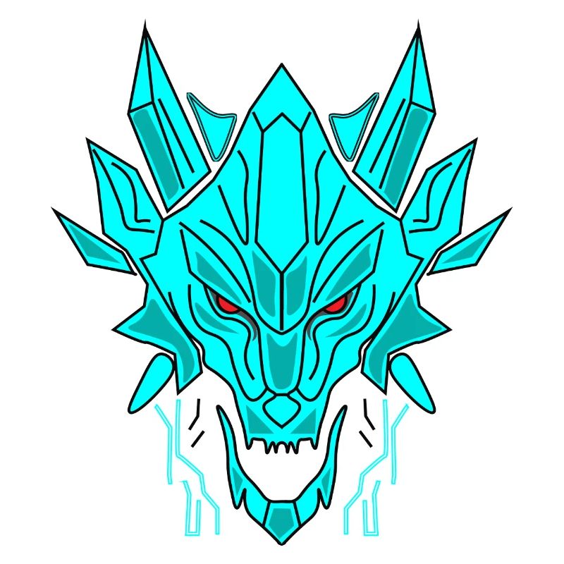 Geometrischer Eisdrache Kopf