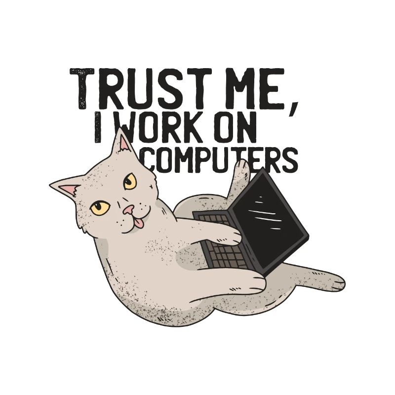 Cat with computer