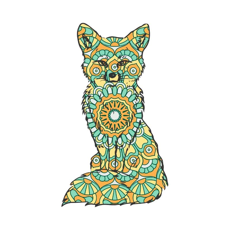 Mandala Fox Geometry Pattern