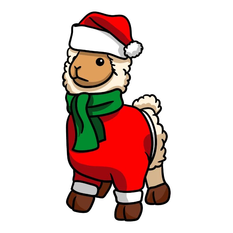Lama avec pull de Noël