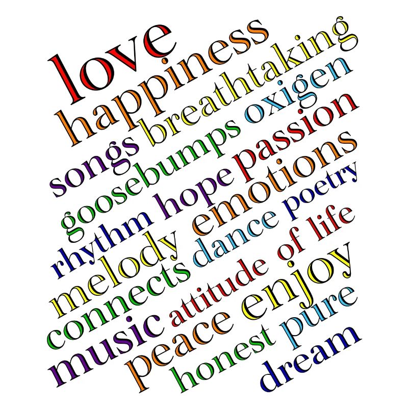 Regenbogen Typografie Lebensfreude