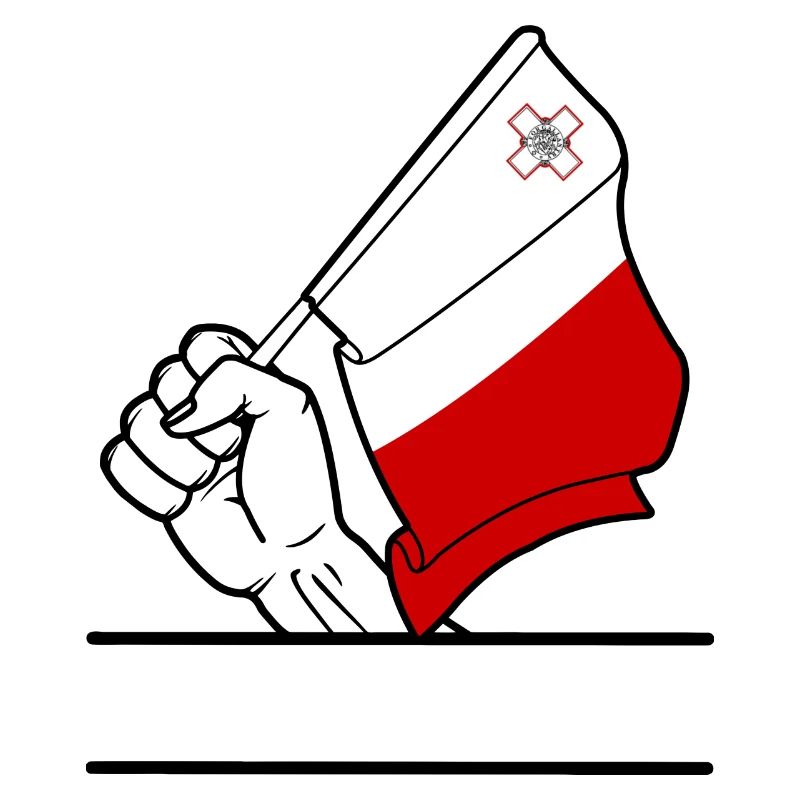 Flagge Malta transparenter Fausttextraum